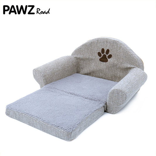 Dogs Cat Pet Soft Kennels Cute Paw Design Puppy Warm Sofa Gray Removable Dog Cat Houses Winter For Pet Products