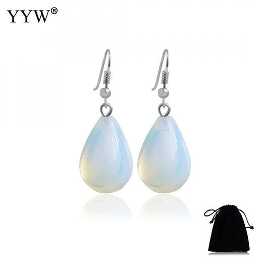 Opal Earrings Teardrop Sea Stone Drop Earring 