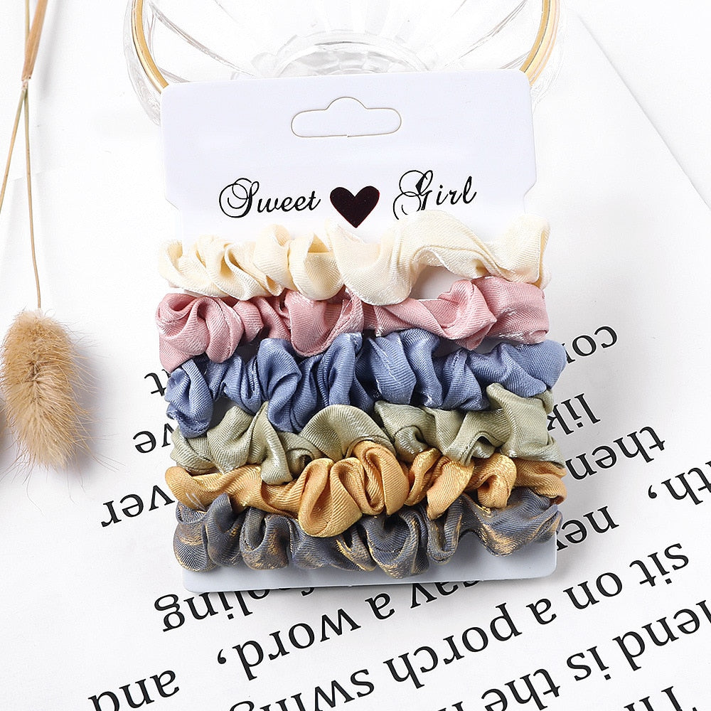 Multi-Color Silk Scrunchies