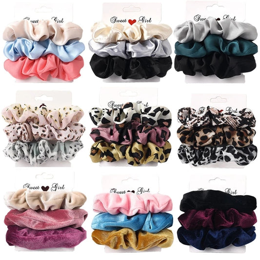 Multi-Color Silk Scrunchies