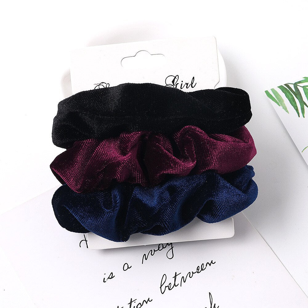 Dark Silk colorful Scrunchies