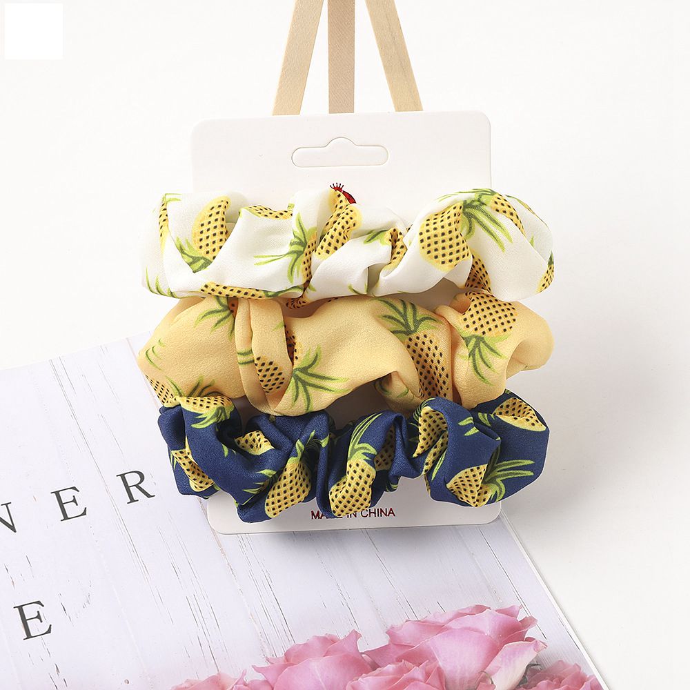 Bright Fruit Silk colorful Scrunchies